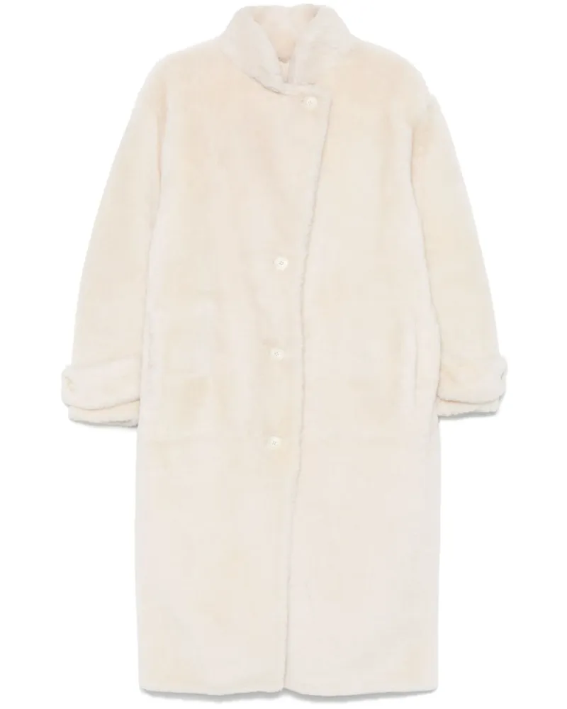 Yves Salomon Shearling-Mantel - Weiß Weiß