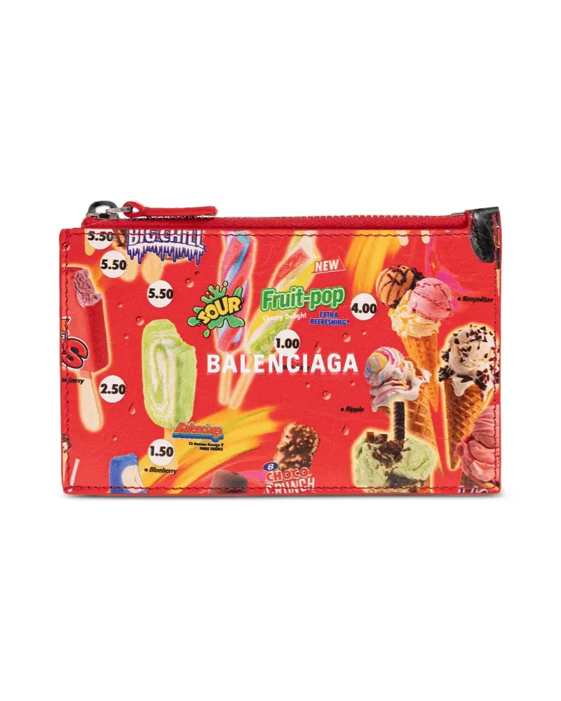 Balenciaga Kartenetui mit Eiscreme-Print - Rot Rot