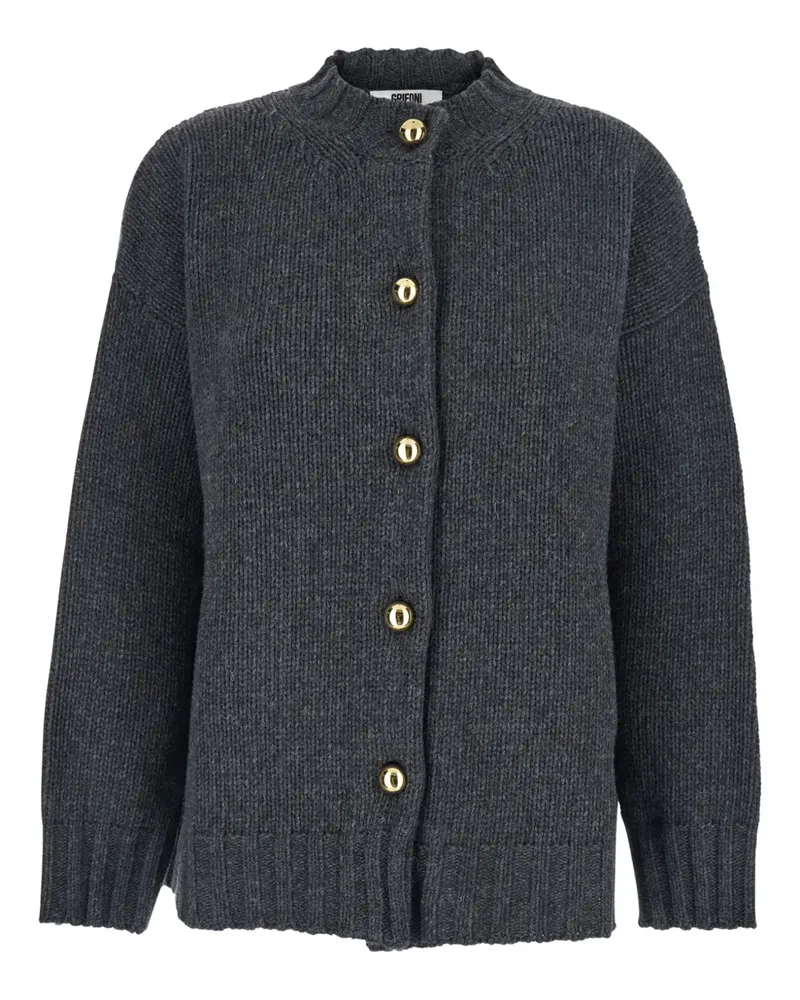 Mauro Grifoni Cardigan mit geripptem Besatz - Grau Grau