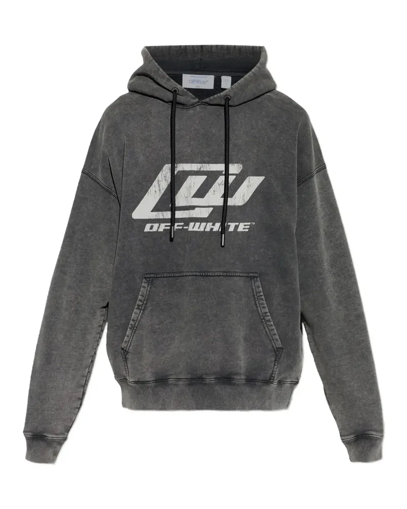 OFF-WHITE logo-printed hoodie - Grau Grau