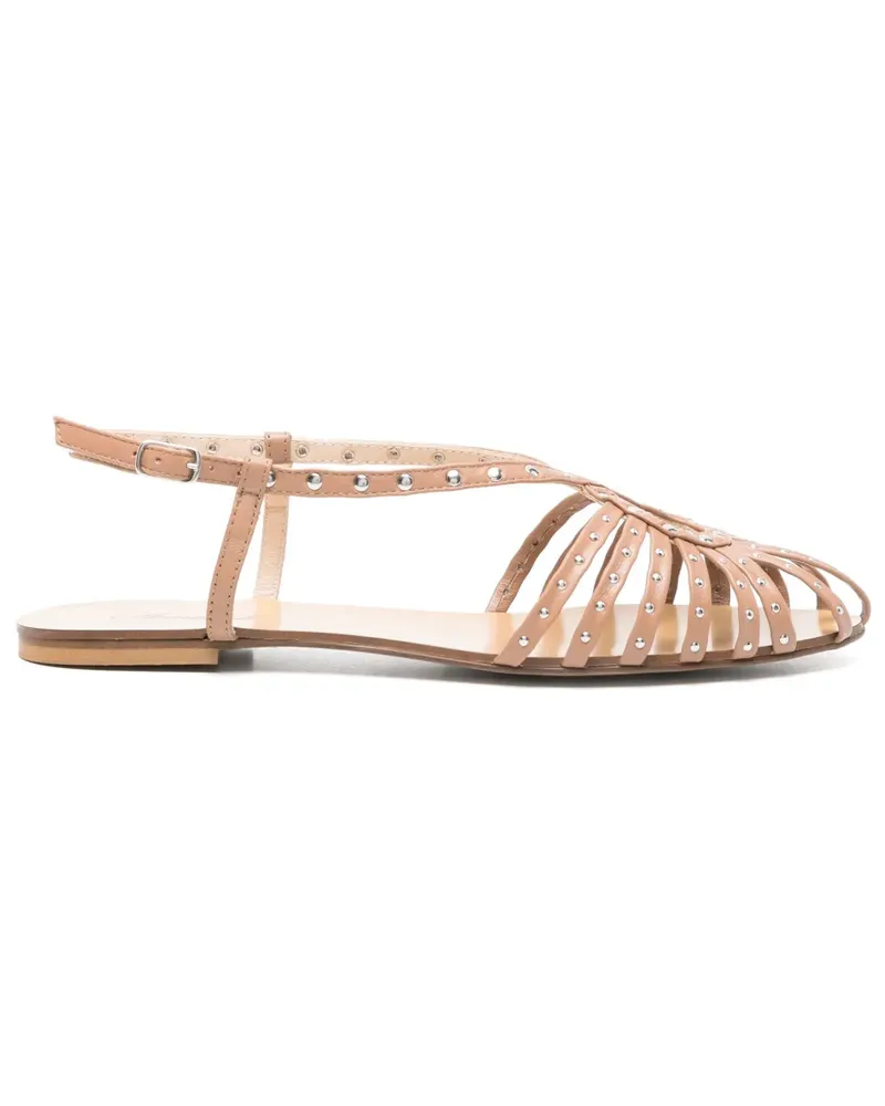 Anna F. Camelia Sandalen mit Nieten - Braun Braun
