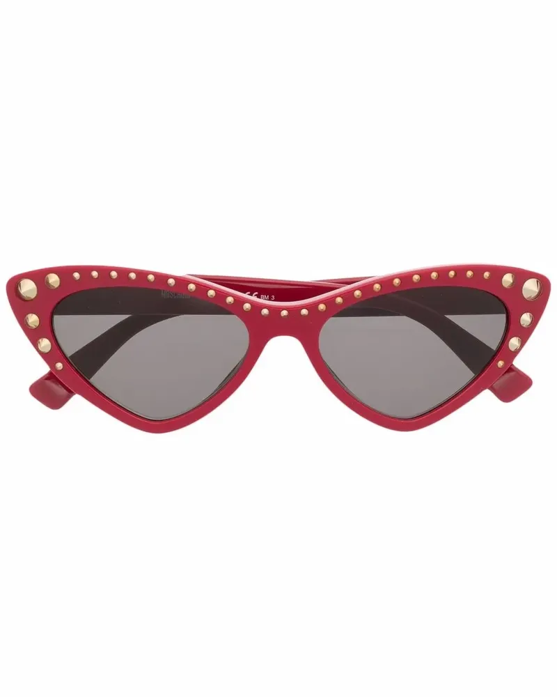 Moschino Sonnenbrille mit Nieten - Rot Rot