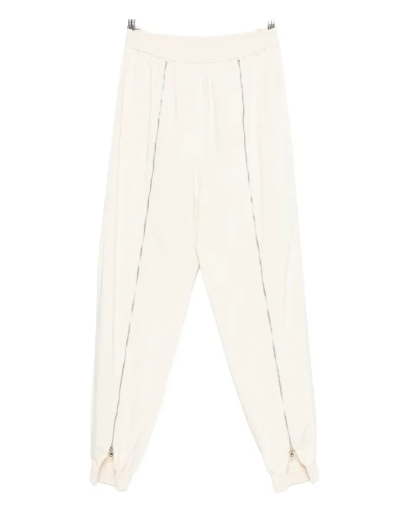 tibi zip-detail track trousers - Weiß Weiß