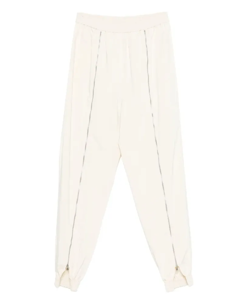 tibi zip-detail track trousers - Weiß Weiß