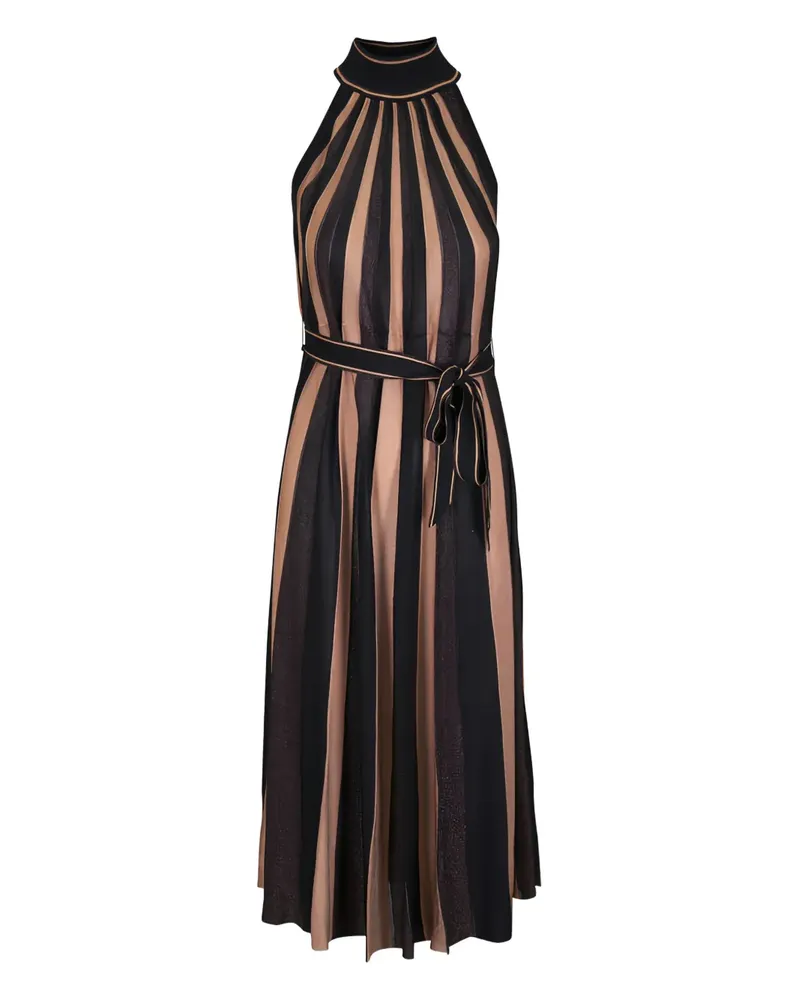 Zimmermann Hypnotic striped halterneck midi dress - Schwarz Schwarz
