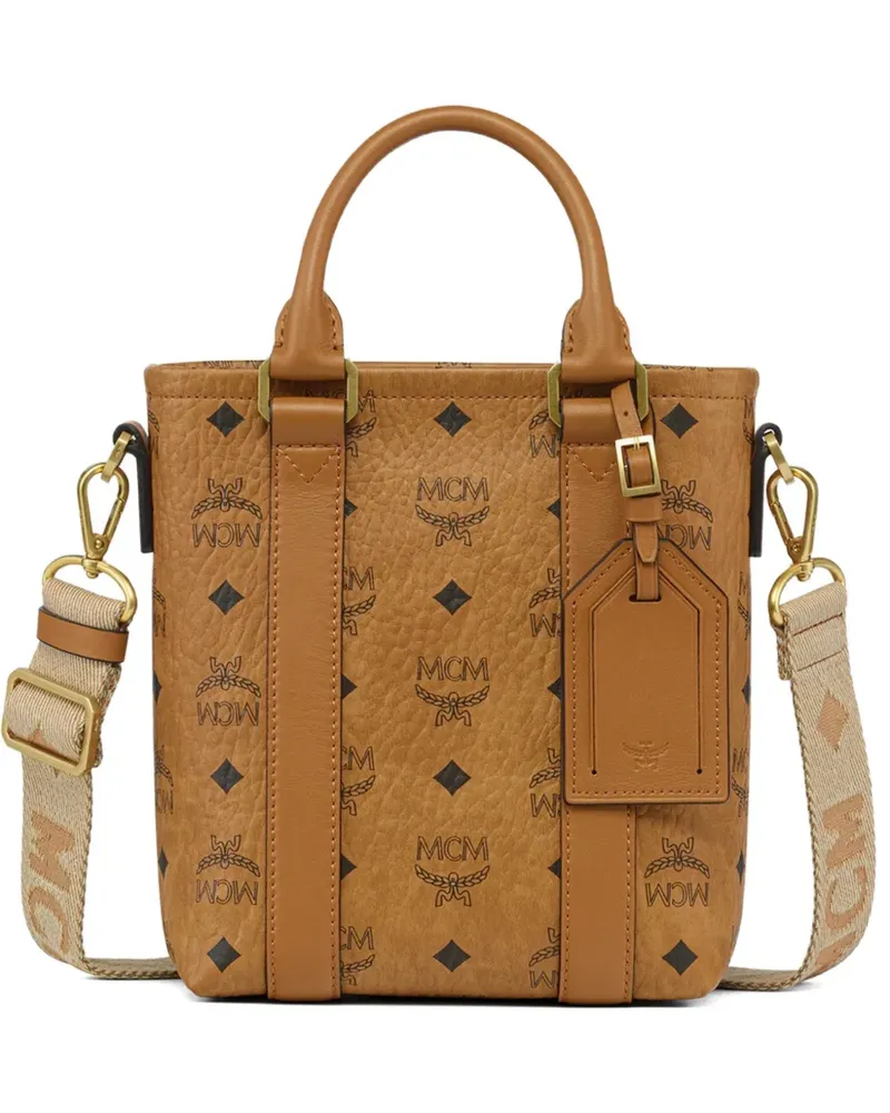 MCM mini Aren print tote bag - Braun Braun