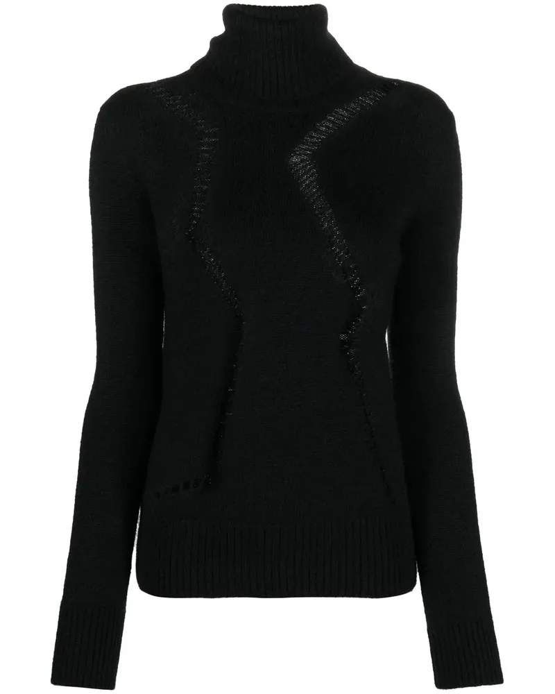 Saint Laurent Rollkragenpullover mit Cut-Out - Schwarz Schwarz