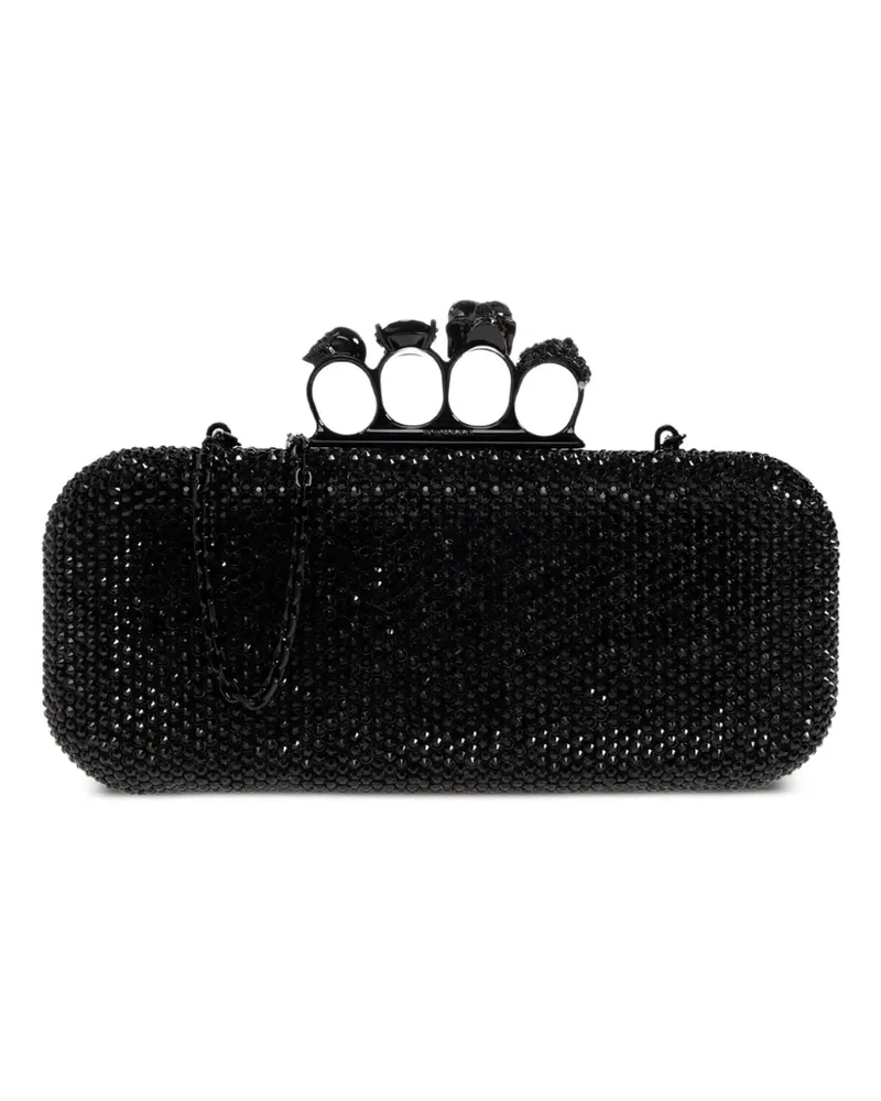 Alexander McQueen knuckle crystal-embellished clutch bag - Schwarz Schwarz
