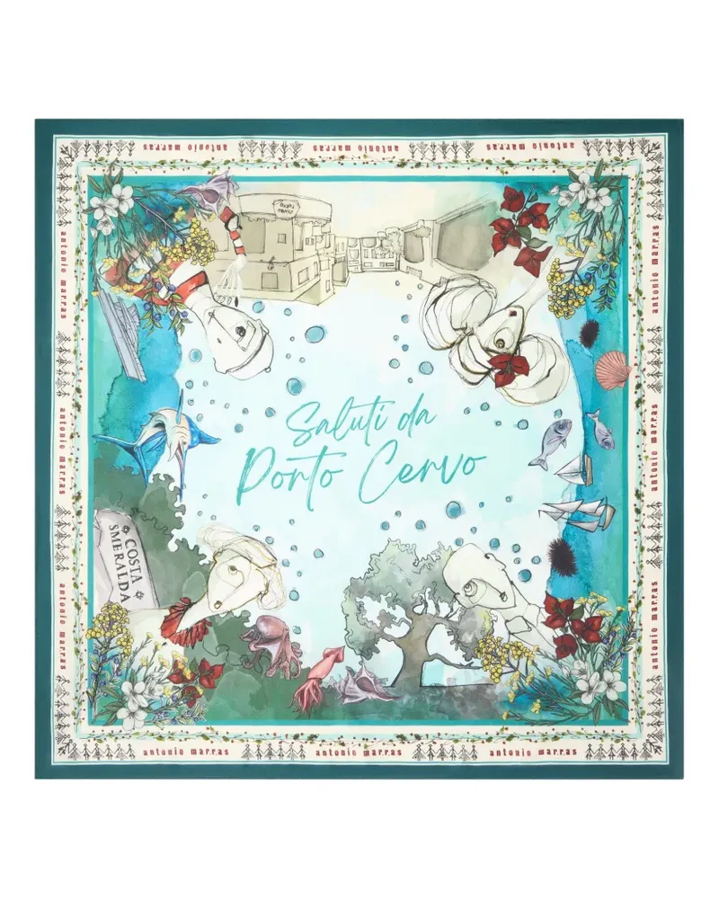 Antonio Marras Porto Cervo Seidenschal - Blau Blau