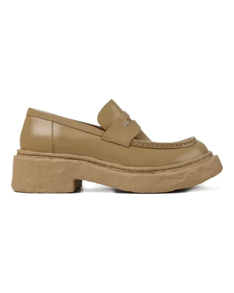Camper penny-strap leather loafers - Nude Nude
