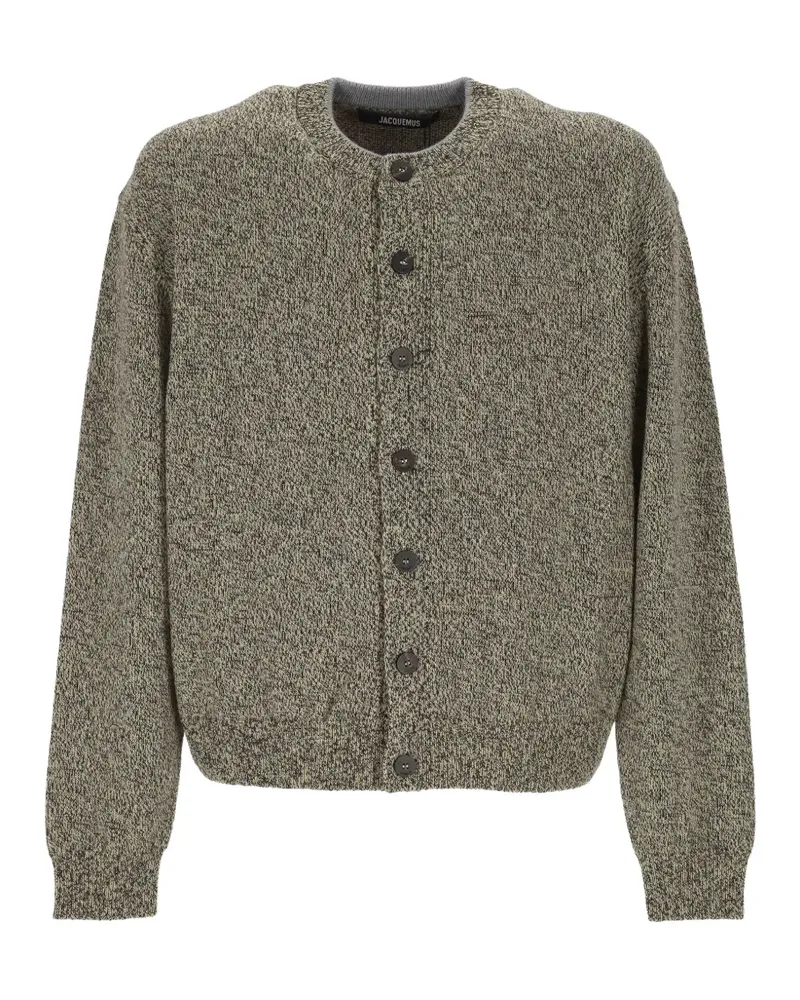 Jacquemus logo-intarsia button-up cardigan - Grün Grün