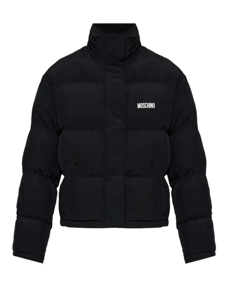 Moschino Gefütterte Jacke mit Logo-Print - Schwarz Schwarz