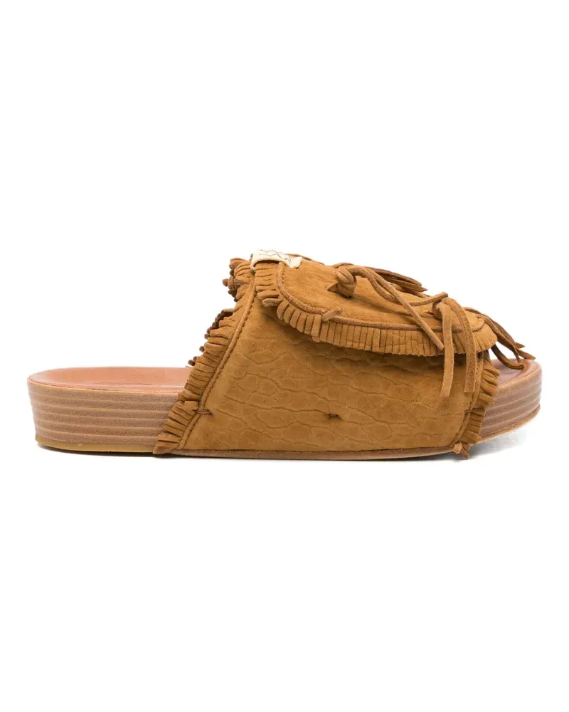 Visvim Christo Shaman fringe-trim sandals - Braun Braun