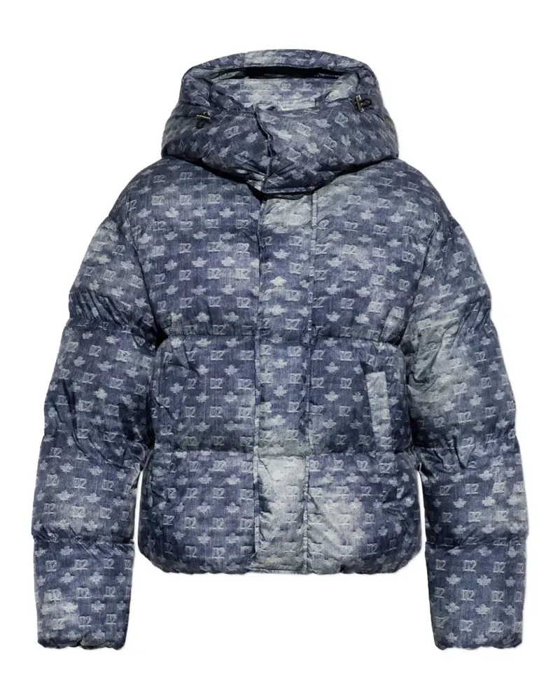 Dsquared2 D2-monogram down jacket - Blau Blau