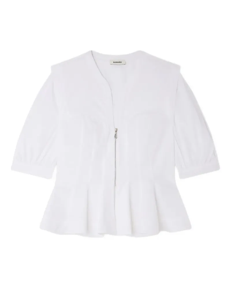 Sandro zip-up peplum shirt - Weiß Weiß