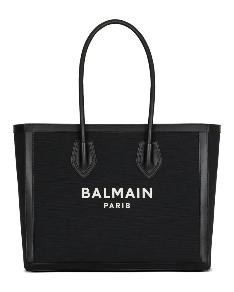 Balmain Tote Bag mit Logo-Schild - Schwarz Schwarz