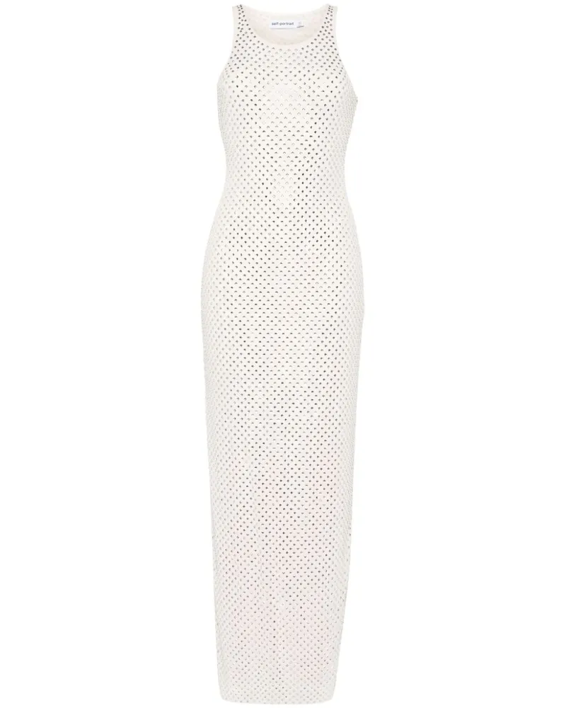 Self-Portrait Maxikleid mit Strass - Nude Nude