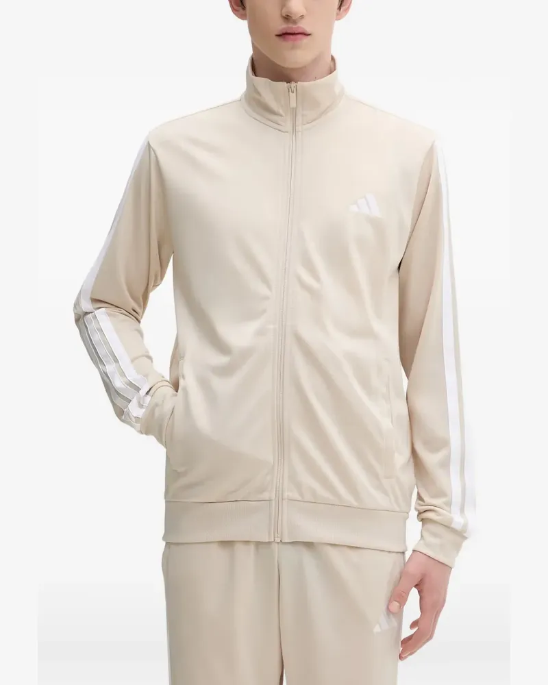 adidas side-stripe zip-up sweater - Nude Nude