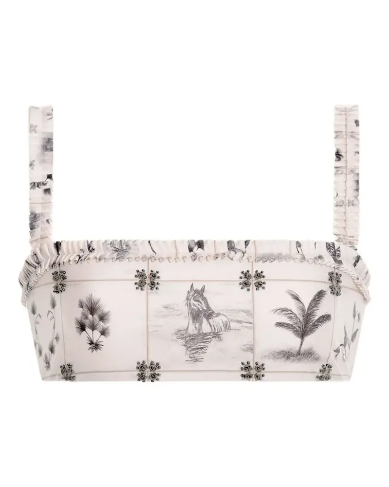 AGUA BENDITA Olmo Arena ruffle-trimmed bikini top - Nude Nude