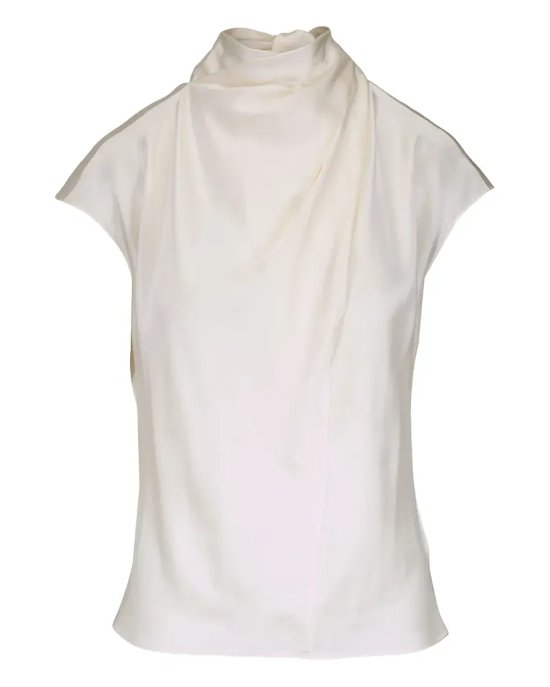 Veronica Beard Drapierte Satinbluse - Weiß Weiß