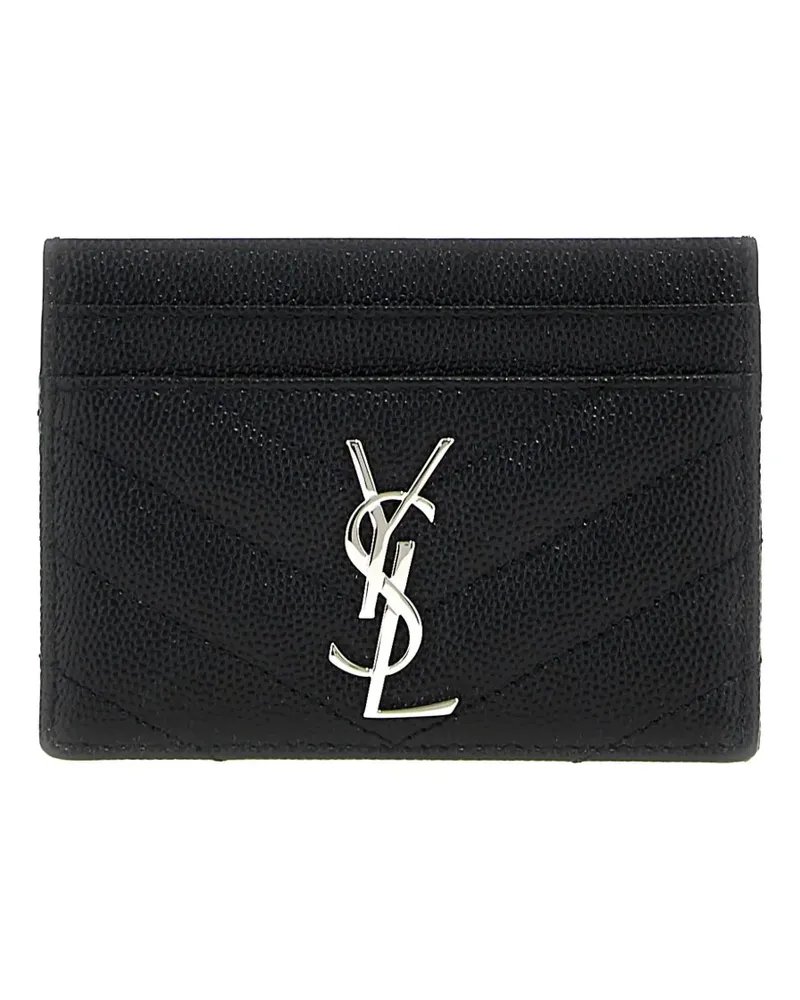 Saint Laurent Cassandre-plaque card holder - Schwarz Schwarz