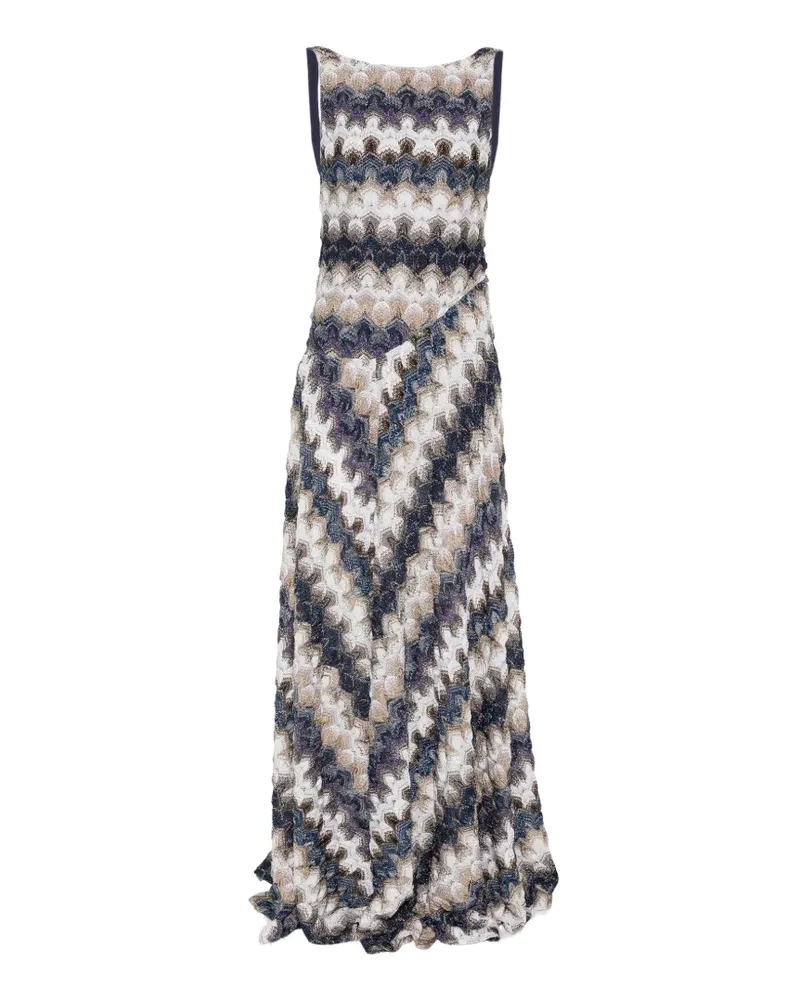 Missoni zigzag-pattern open-back maxi dress - Nude Nude