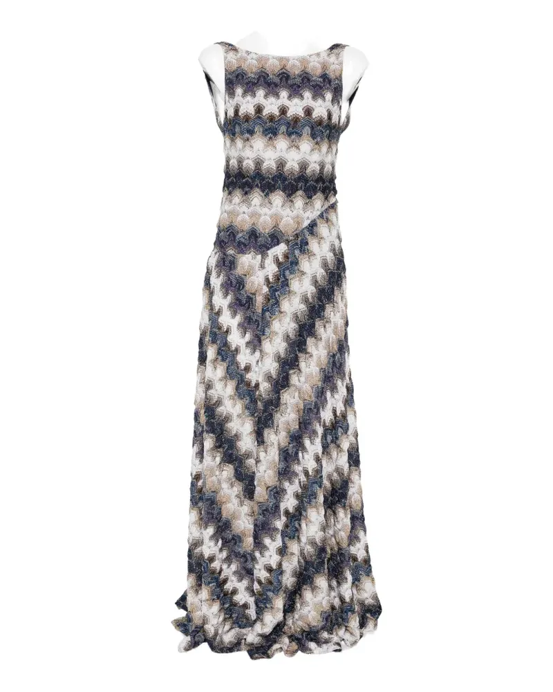 Missoni zigzag-pattern open-back maxi dress - Nude Nude
