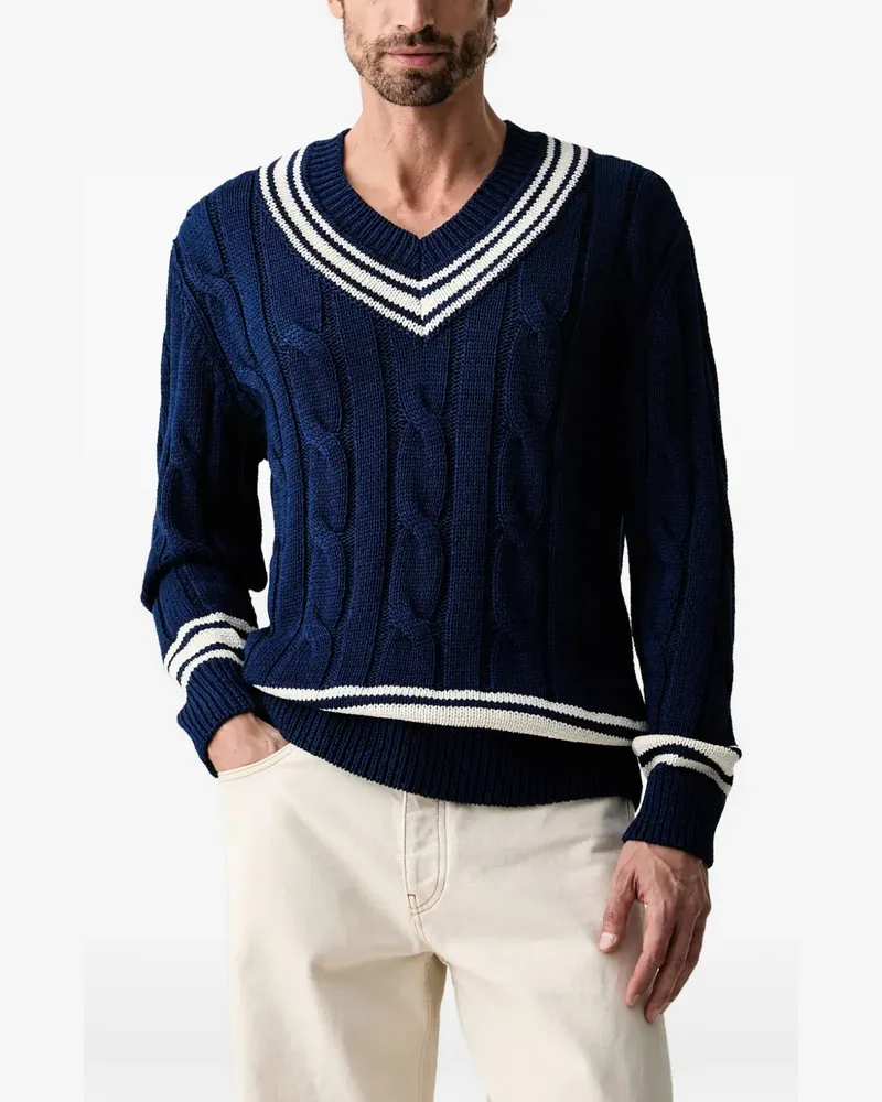 Gant Pullover mit Zopfmuster - Blau Blau