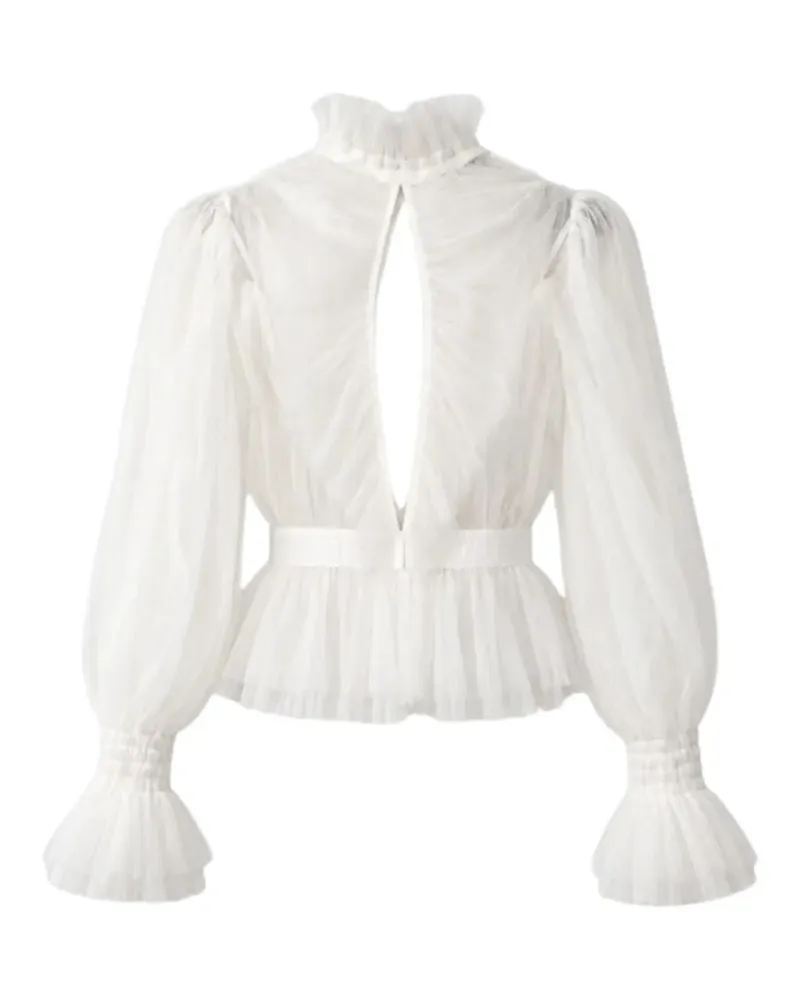 Elisabetta Franchi Gerüschte Bluse - Weiß Weiß