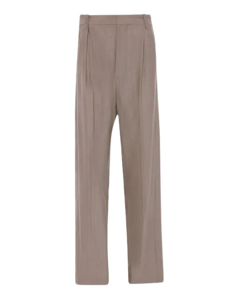Victoria Beckham pleated straight-leg trousers - Nude Nude