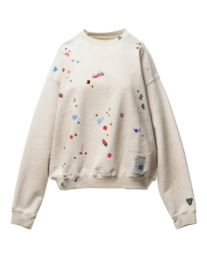 MIHARAYASUHIRO sticker printed sweatshirt - Nude Nude