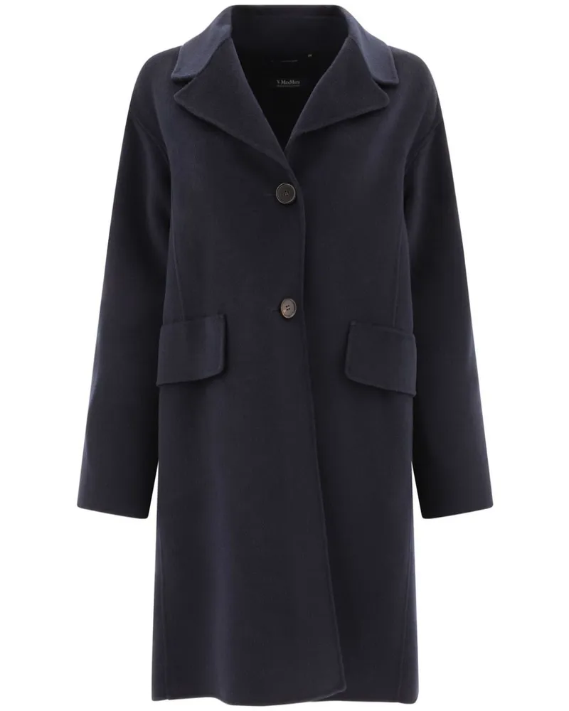 Max Mara Einreihiger Mantel - Blau Blau