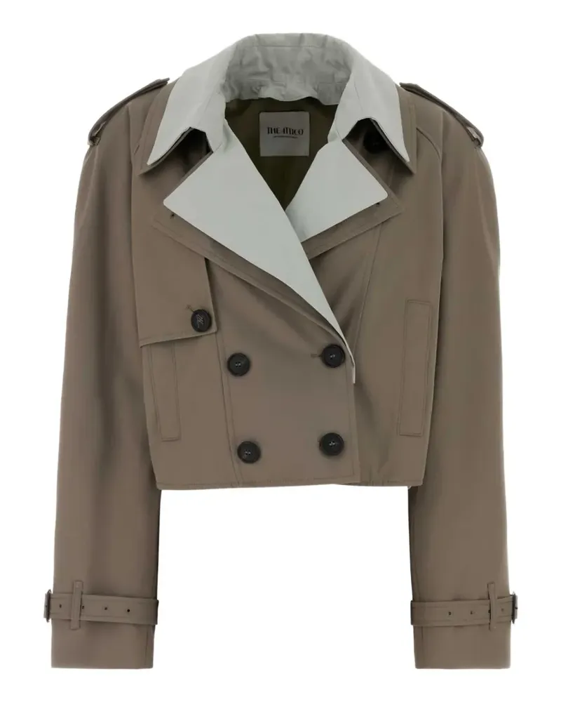 ATTICO gabardine cropped trench coat - Braun Braun