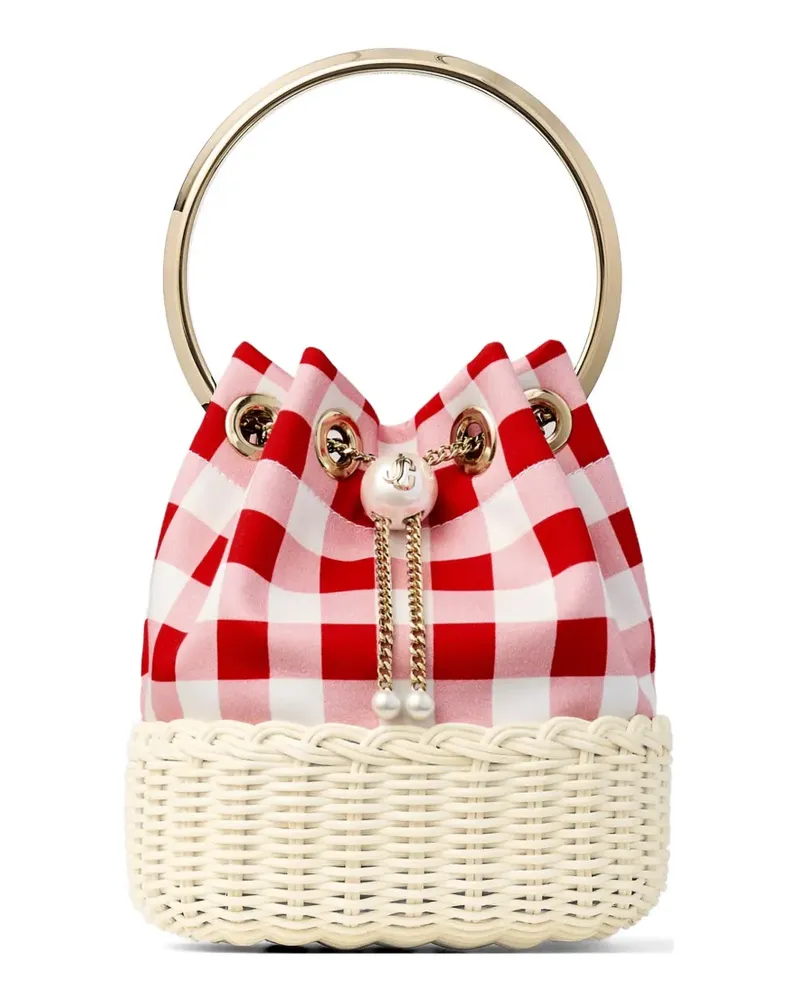 Jimmy Choo Bon Bon check pattern shoulder bag - Weiß Weiß