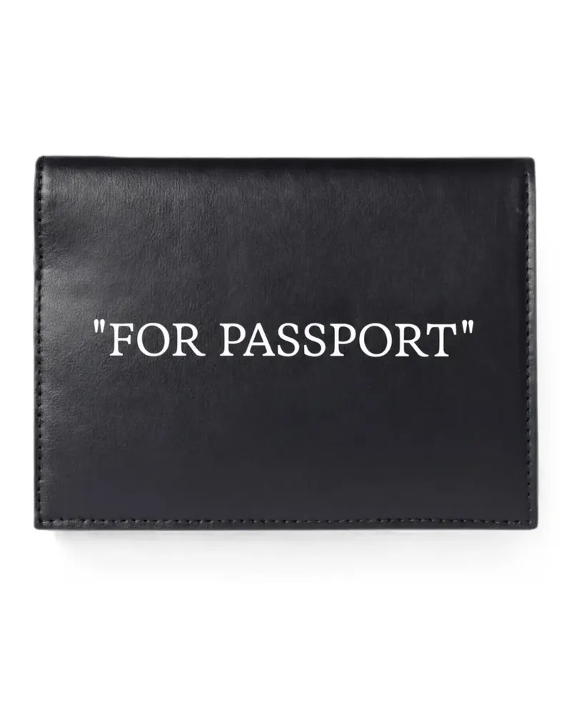 OFF-WHITE leather passport holder - Schwarz Schwarz