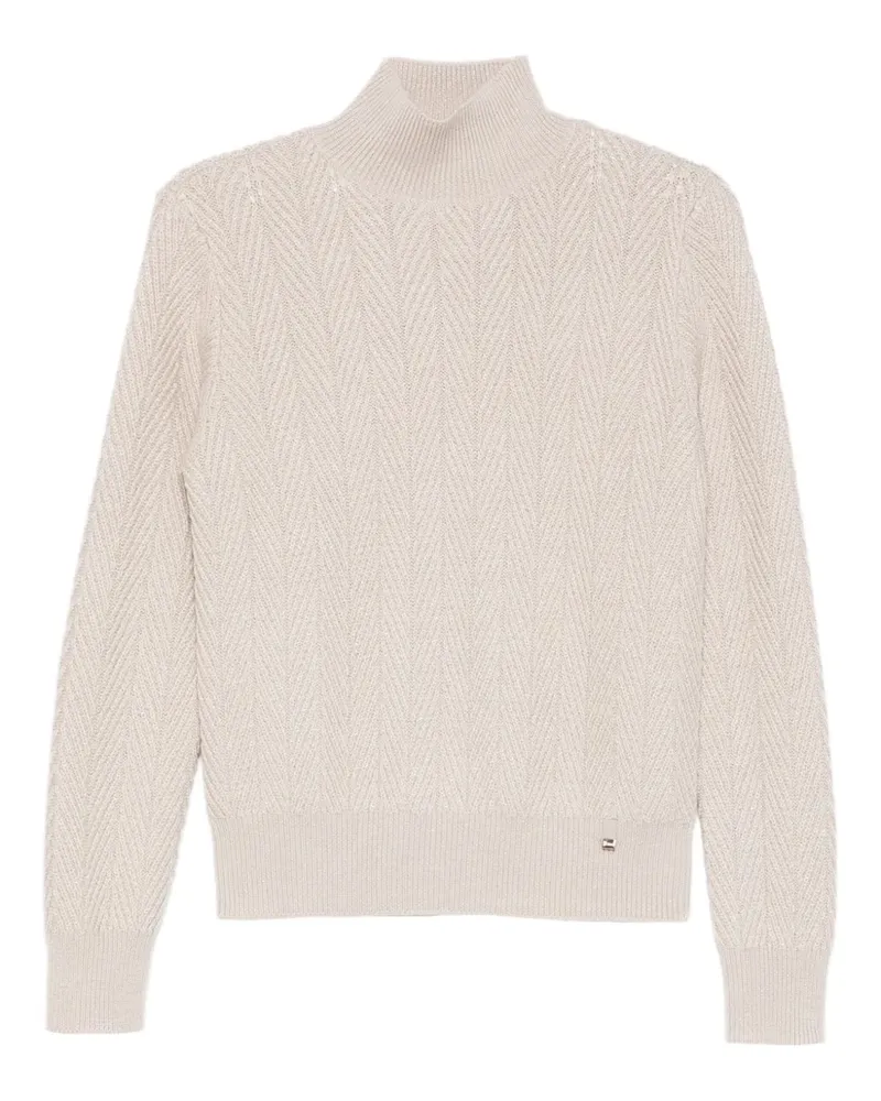 Herno Strukturierter Pullover mit Stehkragen - Nude Nude