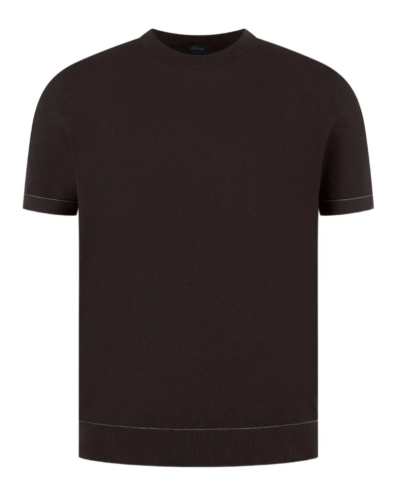 Brioni Fein gestricktes T-Shirt - Braun Braun
