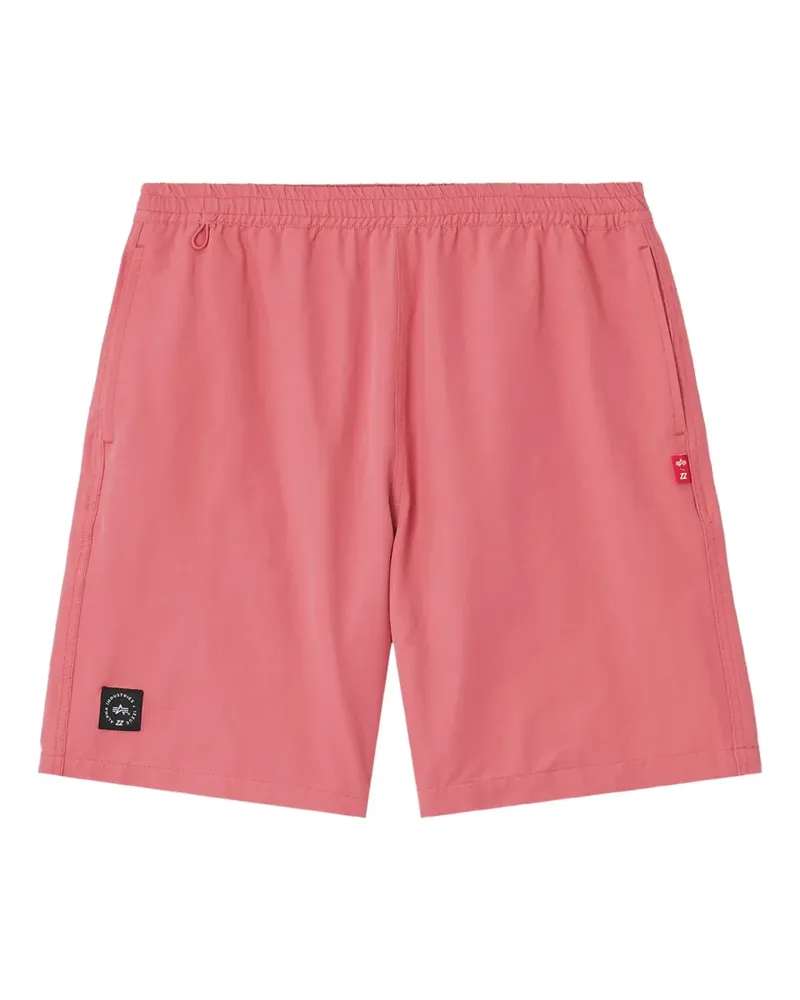 Izzue logo-patch elasticated-waist shorts - Rosa Rosa