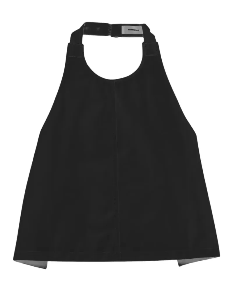 WARDROBE.NYC Drapiertes Neckholder-Top - Schwarz Schwarz