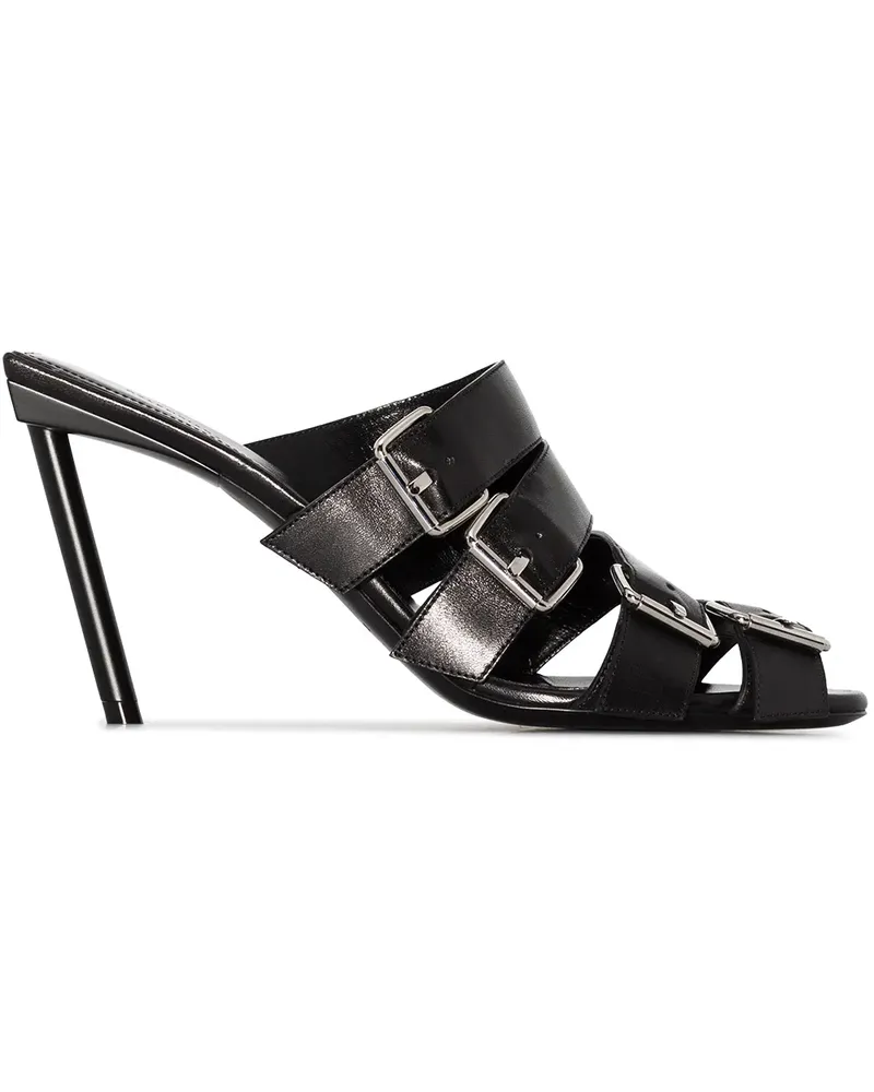 Balenciaga Pantoletten mit Schnallenriemen 80mm - Schwarz Schwarz