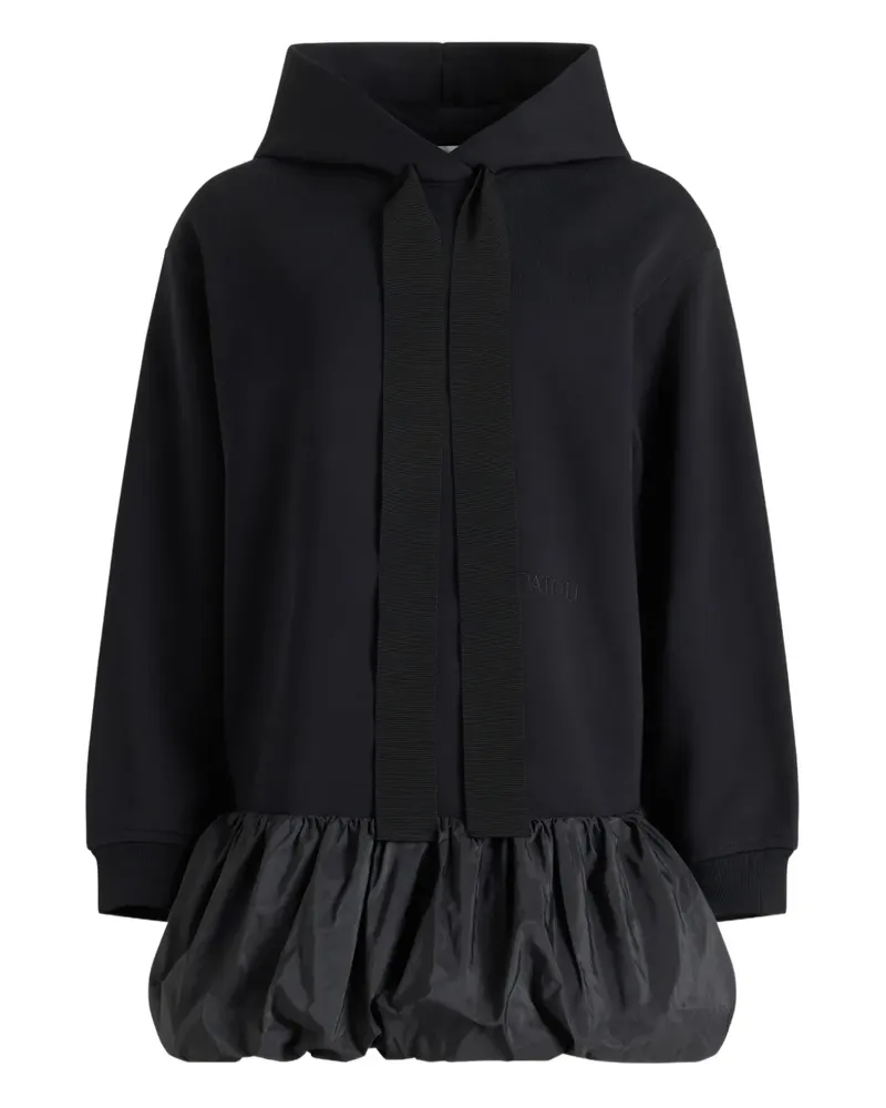 Patou Kapuzenkleid mit Rüschensaum - Schwarz Schwarz
