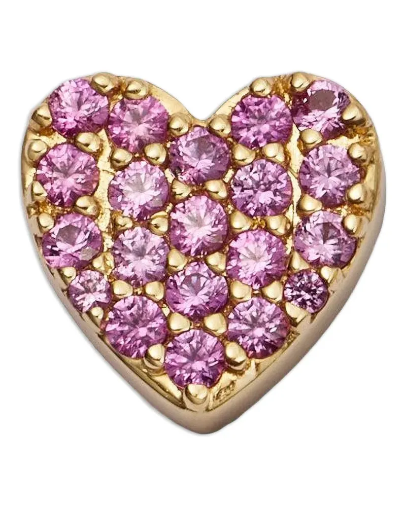 Loquet pink sapphire heart charm - Gold Gold