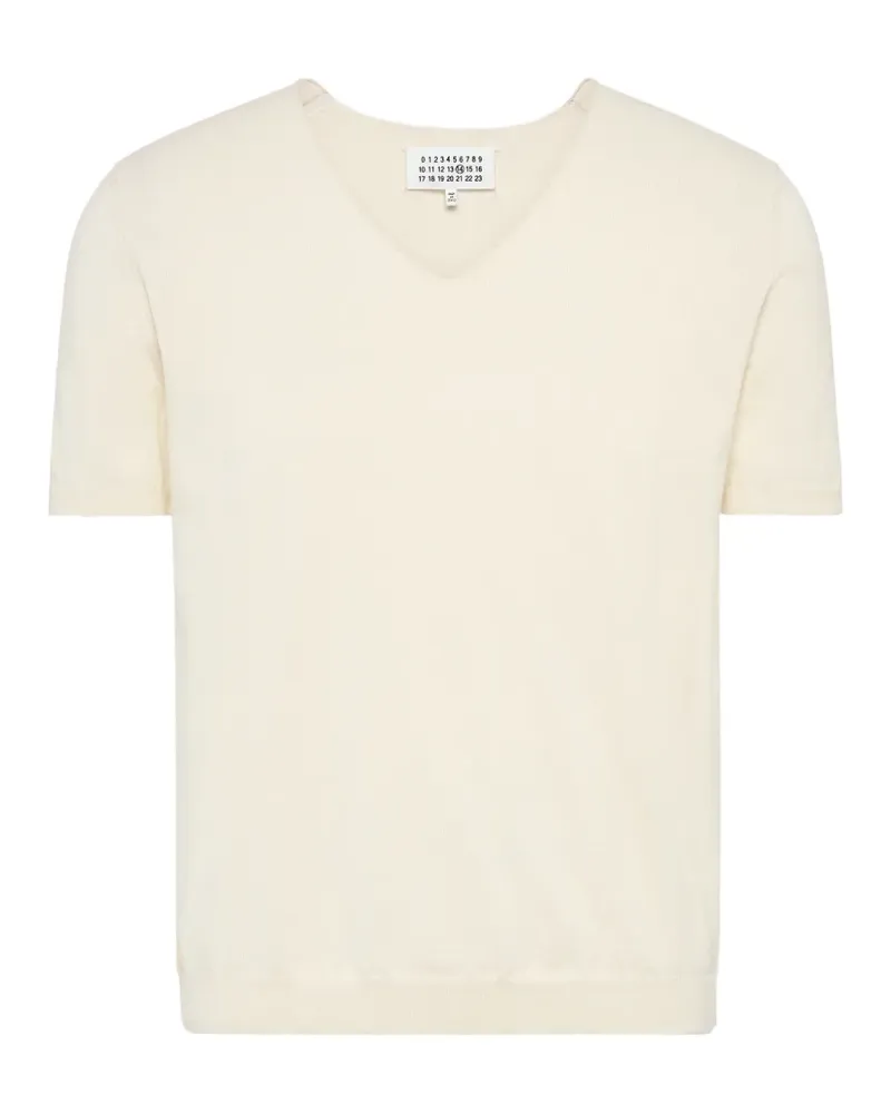 Maison Margiela cotton V-neck top - Nude Nude