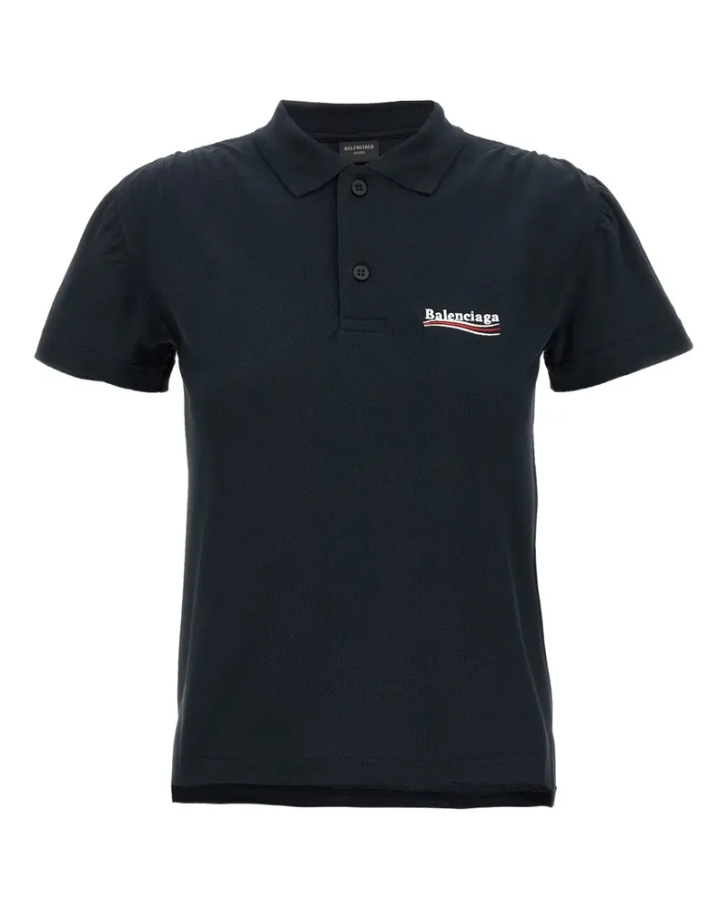 Balenciaga Poloshirt mit Logo-Stickerei - Blau Blau
