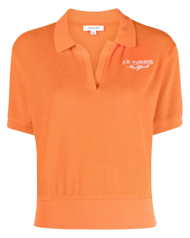 SPORTY & RICH Hemd mit Logo-Stickerei - Orange Orange