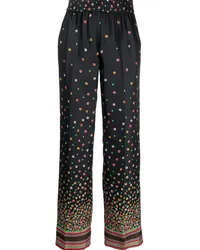 RED Valentino Seidenhose mit Blumen-Print Schwarz