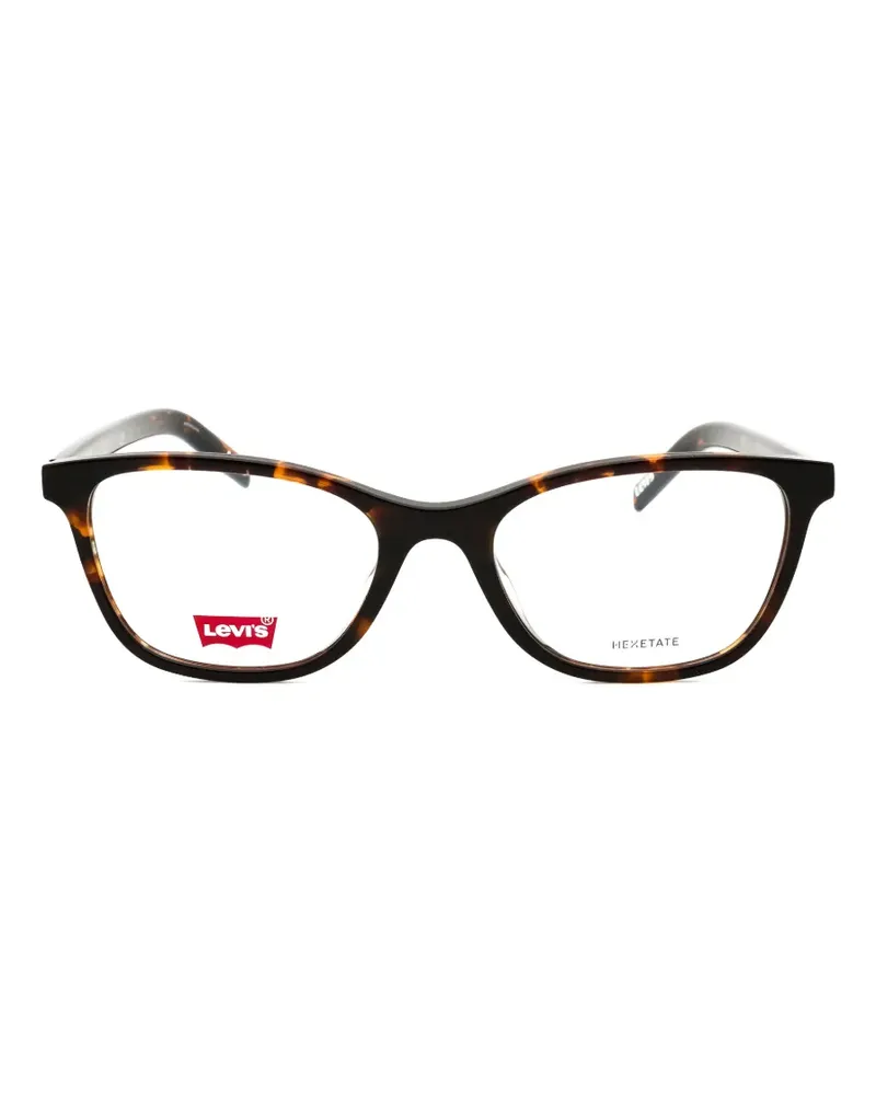 Levi's tortoiseshell-effect rectangle-frame glasses - Braun Braun