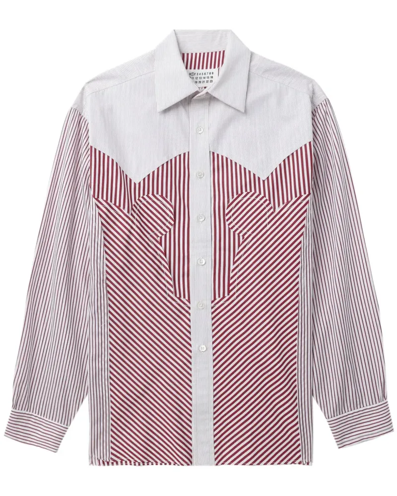 Maison Margiela Gestreiftes Hemd - Weiß Weiß