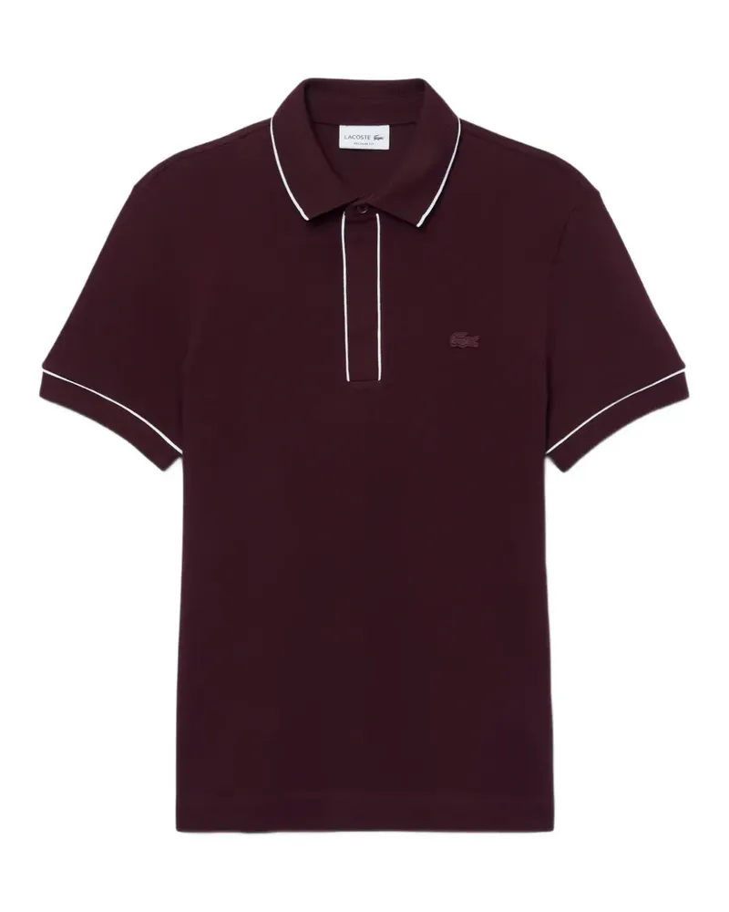 Lacoste Paris Poloshirt mit Paspelbesatz - Rot Rot