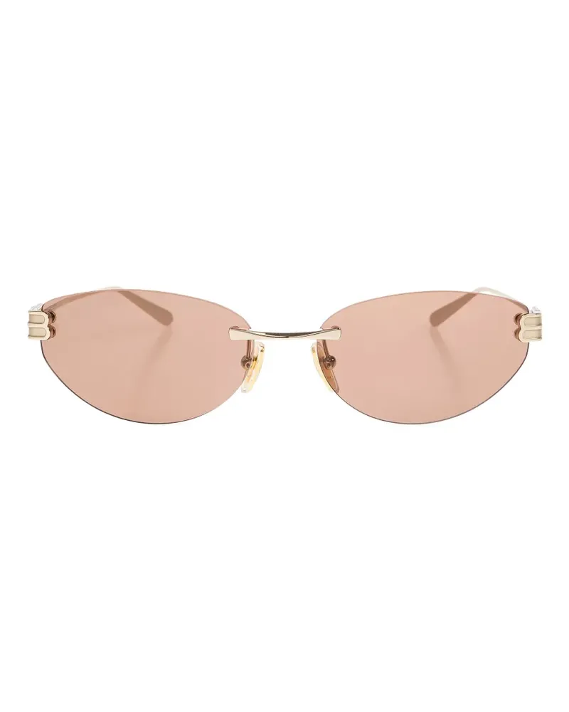 Balenciaga rimless oval-lens sunglasses - Gold Gold